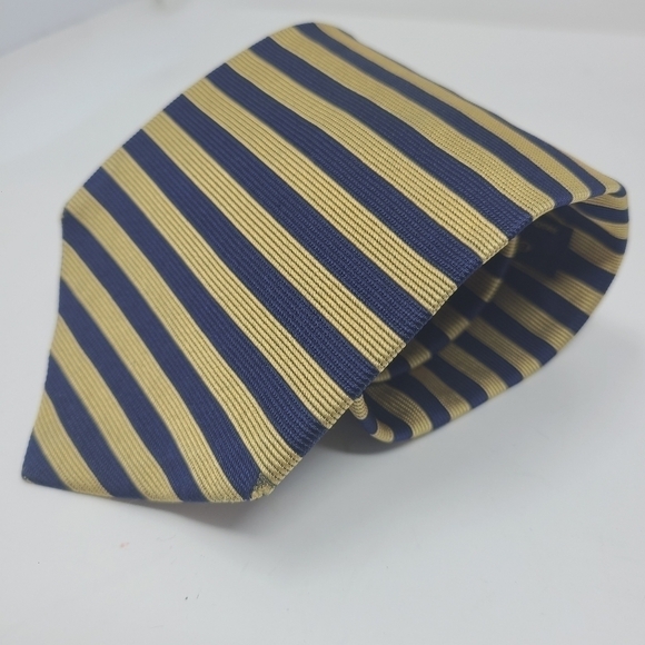 Brooks Brothers Makers | Men’s Black & Gold Striped Silk Necktie (One Size) - Picture 3 of 9